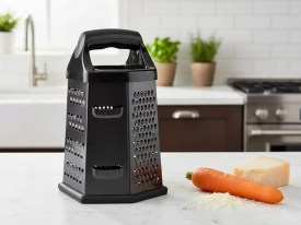 Rallador negro 6 caras mango goma 